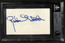 Robert Stack The Untouchables Signed Index Card Beckett Slab