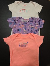 Girls Sz 6-9m Lot Of 3 One Piece Rompers TOO CUTE