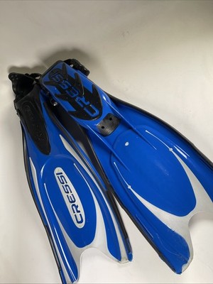 Cressi Frog Plus Scuba Fins | Size: M/L EU: US: Blue/Silver