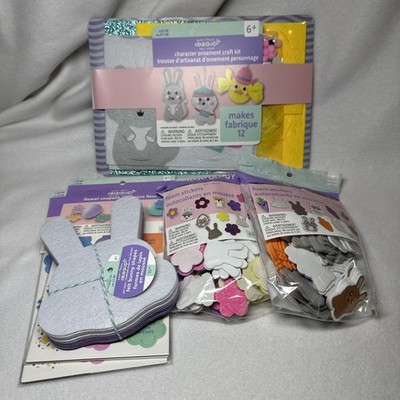 New Easter Crafts--Ornament Kit, Foam Stickers (2 Packs), Felt Bunny Shapes 