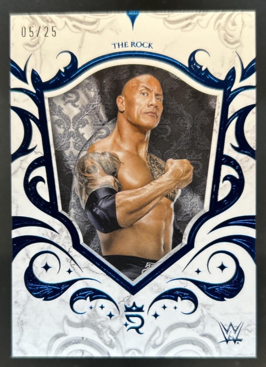 2025 Topps Royalty WWE The Rock Blue #/25 view 1