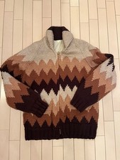 Premium Wool Gray Cowichan Handmade Vintage Sweater Pre Owned Condition