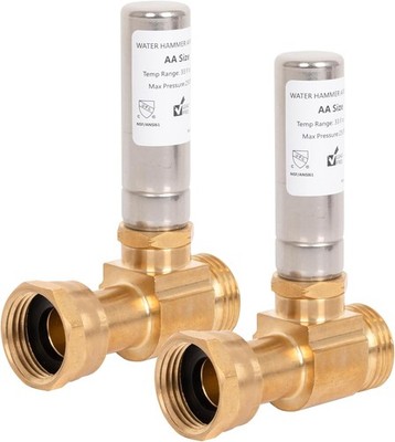 2 Pack S Steel Hammer Arrestor, 3/4'' FHT x 3/4'' MHT Straight Thread, Stop Noise