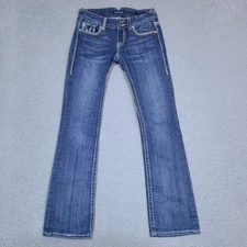 Vigoss Jeans Womens 27 x 32.5 Blue Chelsea Boot Cut Stretch Denim Dark