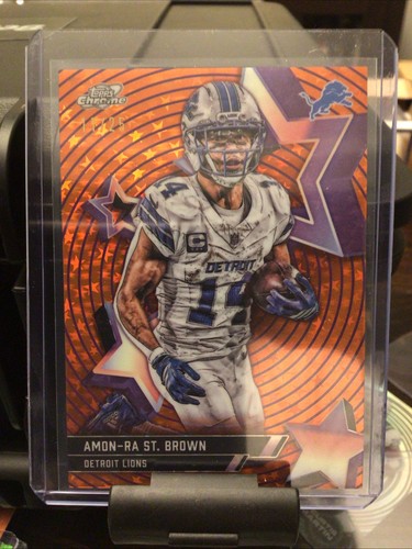 Topps 2025 Cosmic Chrome Amon-Ra St. Brown Starfractor 11/25 SSP Lions