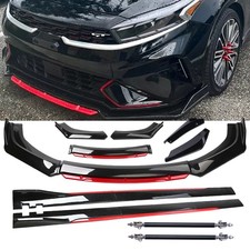 Front Bumper Lip Spoiler Splitter Glossy Black Red For Kia Forte Body Kit Front Bumper Lip Spoiler Splitter Glossy Black Red For Kia Forte Body Kit