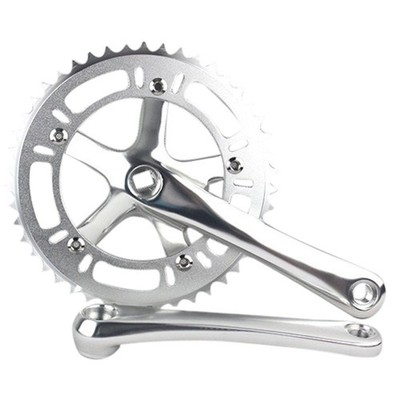 SENQI 46T Single Speed Fixed Gear Crankset Cranks (Silver) Silver 