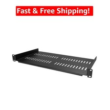 Versatile 1U Rack Mount Shelf - 19" Compatibility, 44lbs Capacity, Vented Design