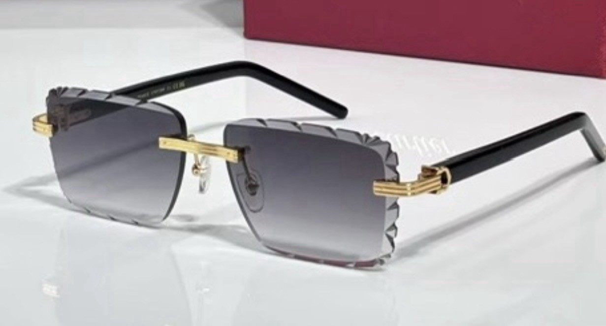 2026 Designer Buffs  Black Arm GOLD frame  Hip Hop Diamond Cut Luxury Shades 🔥