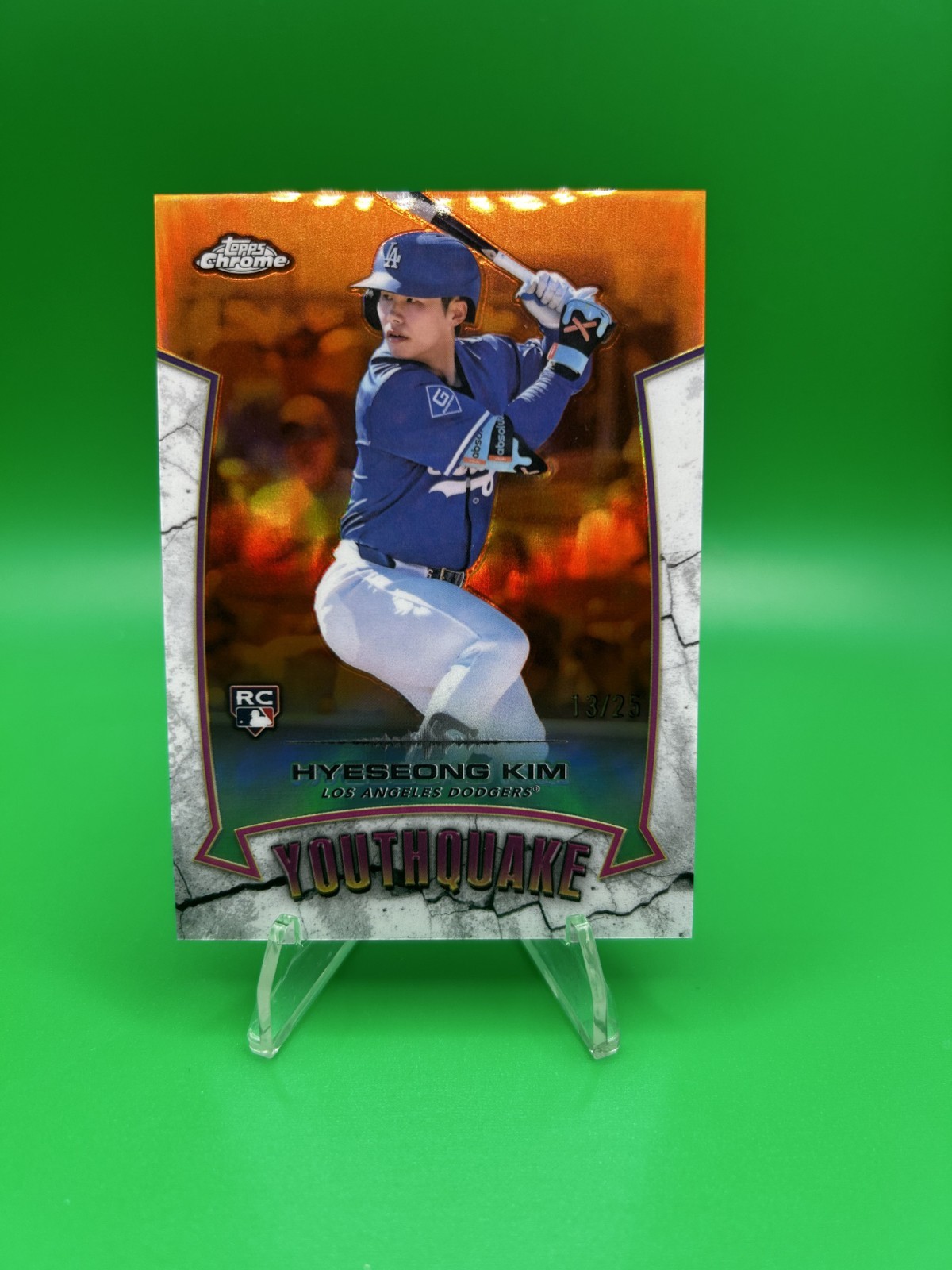 2025 Topps Chrome #YQ-3 Hyeseong Kim RC Rookie Youthquake Orange Refractor /25