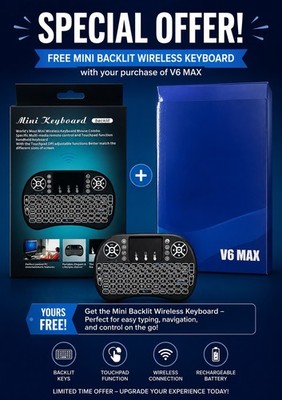 vSeeBox V6 Max/ Free Backlit Mini Wireless Keyboard With Order