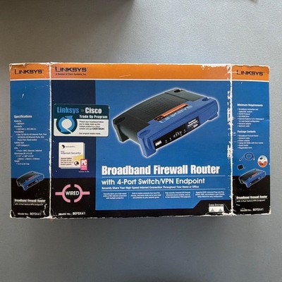 Linksys BEFSX41 Broadband Firewall Router 4-Port Switch VPN 100Mbps RJ-45