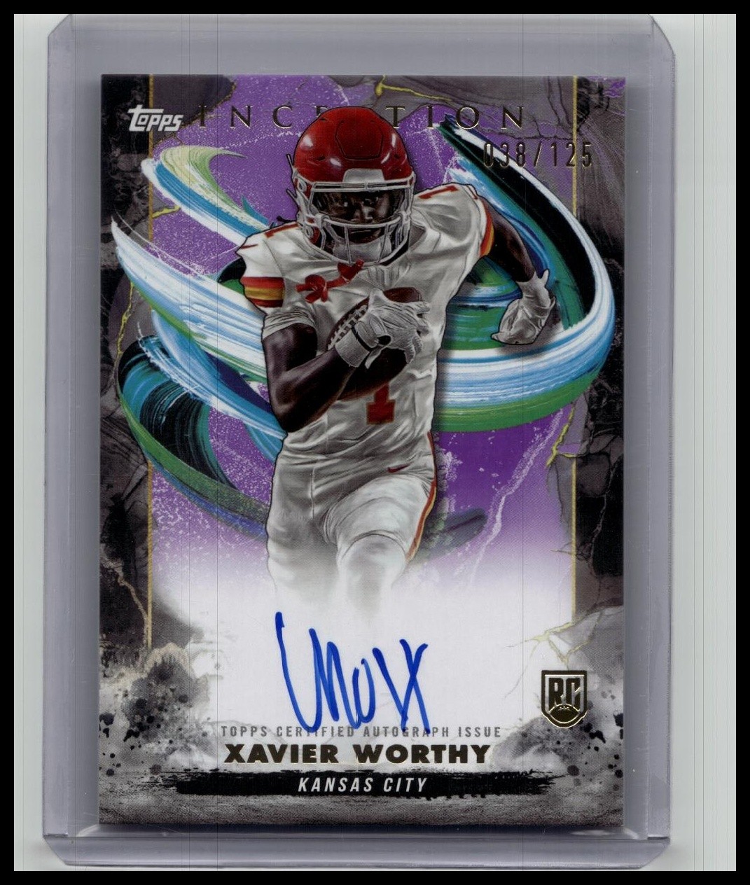 2024 Topps Inception #RA-XW Xavier Worthy Rookie Autographs Purple #/125
