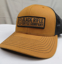 Black Rifle Coffee Company Hat Snapback Trucker Logo Patch Mesh Khaki Brown BRCC