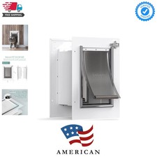 Pet Door for Wall, Steel Frame and Telescoping Tunnel, Aluminum Lock, Double ...