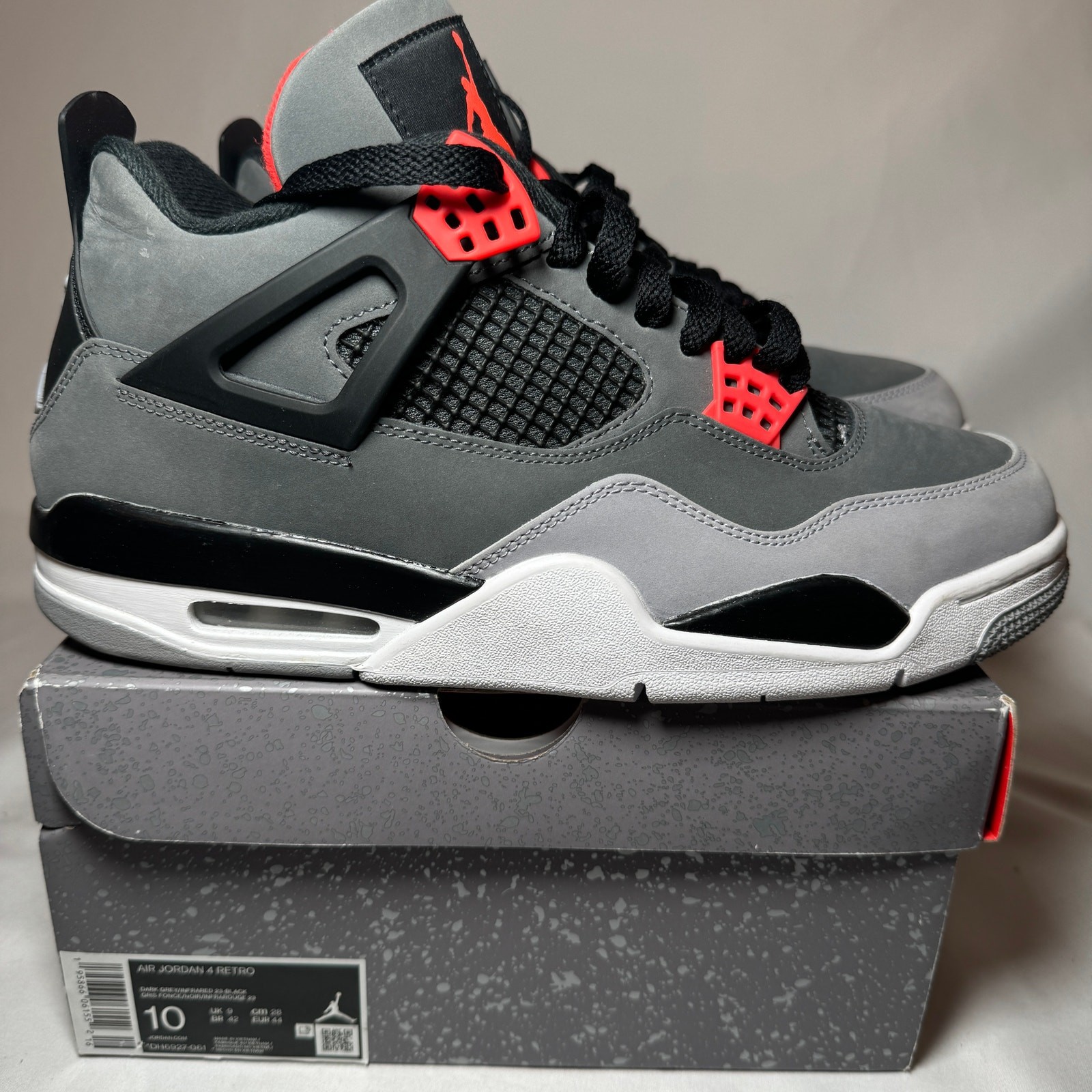 Size 10 - Nike Air Jordan 4 Retro Infrared Men's Shoes - Ships Now
