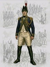 DUKE OF WELLINGTON  on background of sketch scenes from waterloo 12x8 in...