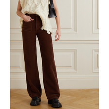 Reformation Women's Alyssa High Rise Wide Leg Corduroy Pants in Brown sz 29