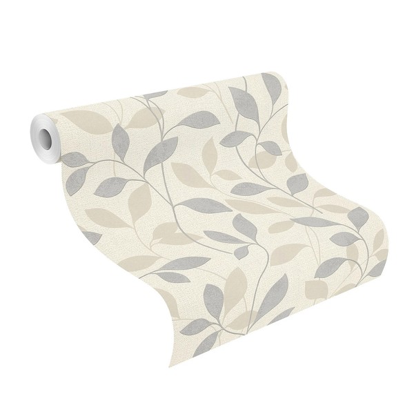 Rasch Tapete Vlies Andy Wand 639827 Beige Creme Grau Stylisch BläTter-image