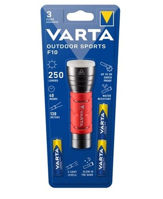 Varta Outdoor Sports Flashlight F10 17627 5W LED Power Line inkl. 3 X AAA Batt.