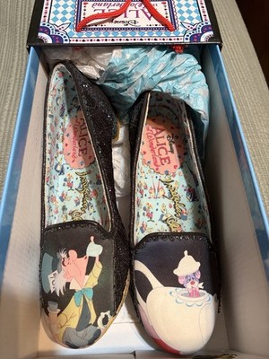 Irregular Choice Women's Flats Disney Alice in Wonderland One Lump Or Two 37