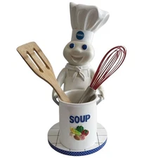Vtg Pillsbury Doughboy Utensil Holder Soup Figurine 15" Simpson Giftware READ