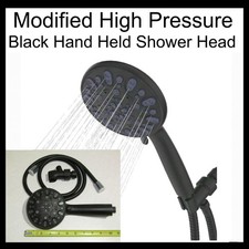 Black High Pressure Modified Shower Head 10.5gpm Xtra Large Head Multi Functions