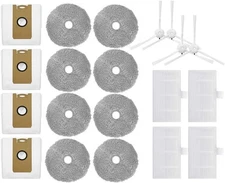 20pcs for Lydsto W2 Robot Vacuum kit Side Brush Filter Mop Cloth Dust Bag