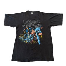 Vintage 90s Survivor Leader of the Pack Biker Motorcycle T-Shirt Med Made In USA