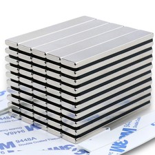 Strong Neodymium Bar Magnets 50 Pack - 2X Stronger, 60x10x3mm, Silver