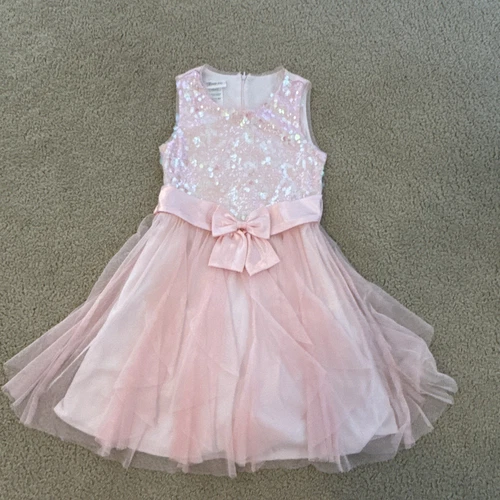 Girls, Sz 12 Bonnie Jean, fancy pink sequin dress holiday wedding dance