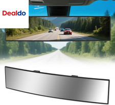 Rear View Mirror, Chrome Anti-Glare Panoramic Rear Mirrors Universal 16 Inch Con