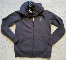 Men’s Tokidoki Gray Zip Up Hoodie Embroidered/ Embossed Logo Heavy Minimalist L