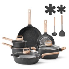 17 Piece Pots and Pans Set Nonstick, Granite Cookware Set, Induction Cookwares,