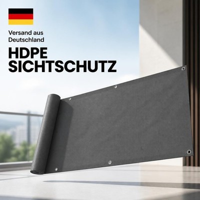 Sekey Balkon Sichtschutz 75x300cm HDPE Windschutz Anthrazit