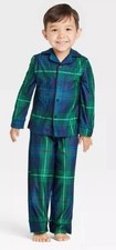 Wondershop Toddler 18M Holiday Tartan Plaid Flannel Pajama Set Blue Family