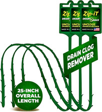 The Original Hair Clog Remover 25-Inch Overall Length Drain Snake Cleaner 3-Pa