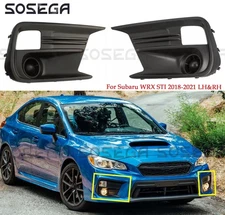 For Subaru WRX STI 2018-2021 LH&RH Front Bumper Fog Light Covers Bezel Grill Set