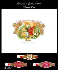 Awesome Cuban Cigar Label & Cigar Bands of Romeo y Julieta. HAVANA COLLECTIBLES