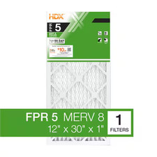 1-Pack Standard Pleated Air Filter 12x30x1, Air Filters Replacement FPR 5 MERV 8