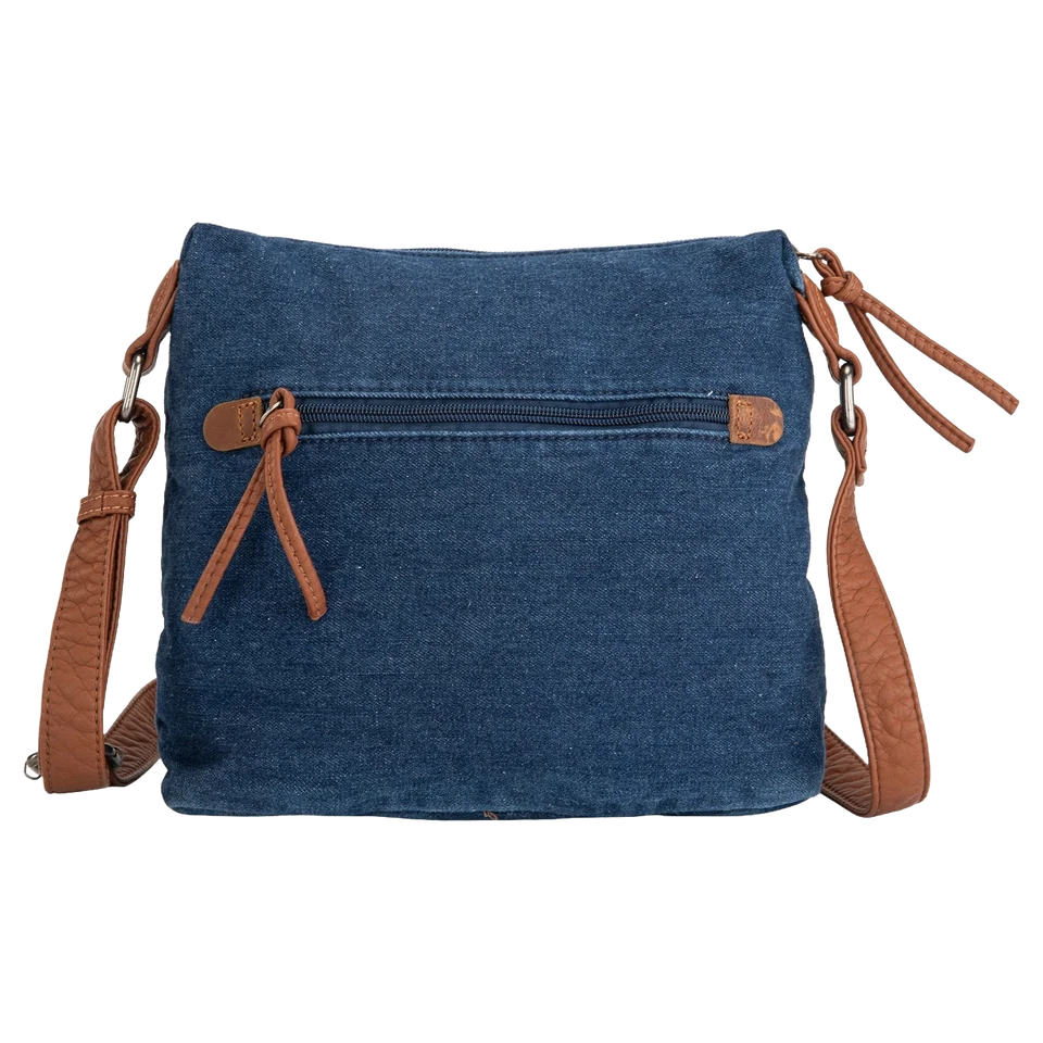 Bolso Bandolera Wrangler Damas Floral Tooled Denim Azul Marino WG103-2009NY Foto 2 de 3