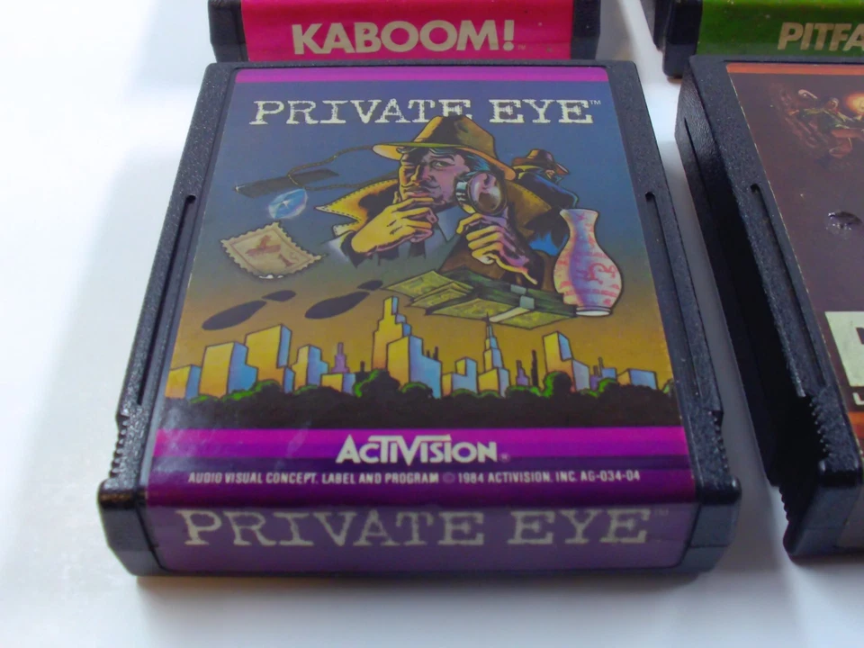 Lote de 8 carros Atari 2600 Activision Private Eye Pitfall II 2 Oink PROBADOS solamente Foto 2 de 4