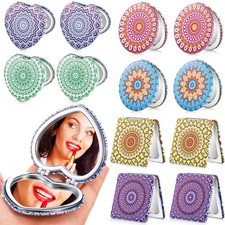 Mandala Design Pocket Mirror Mini Travel Makeup Purse Compact Accessories Bea...