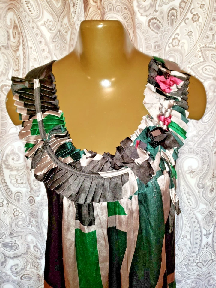 Vestido abstracto mezcla seda Los Angeles talla M Foto 2 de 4