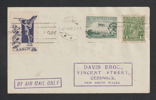 Australian 1929 Cover Adelaide To Cessnock NSW AASL Ltd Aerial Mail Cinderella