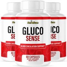 Gluco Sense- Blood Circulation Support- 3 Bottles- 180 Capsules