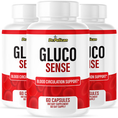 Gluco Sense- Blood Circulation Support- 3 Bottles- 180 Capsules