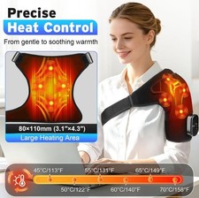 Electric Heated Shoulder Massager Joint Brace Support with Vibration Relief Pain
