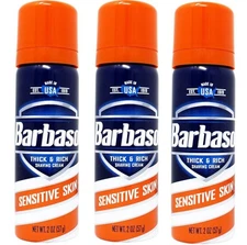 Barbasol Shave Cream Sensitive Skin Thick & Rich Shaving Cream Travel size 2 oz