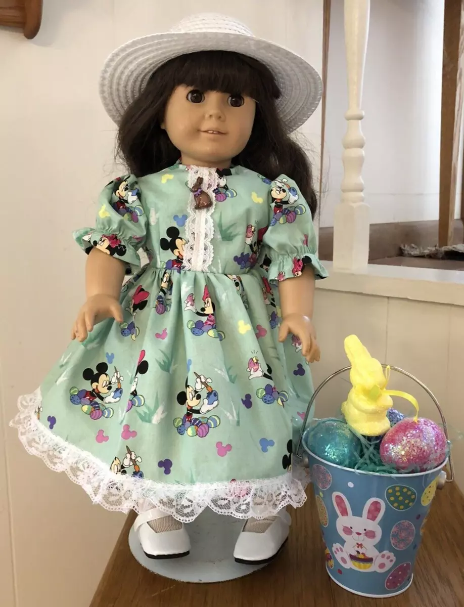 MINT GREEN MINNIE MOUSE EASTER DRESS W/BASKET/SHOES/SOCKS FITS